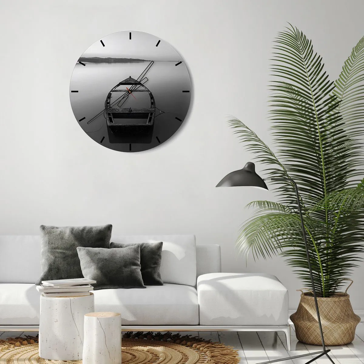 Relógio de parede - Relógio em vidro - Saudade e melancolia - 30x30 cm