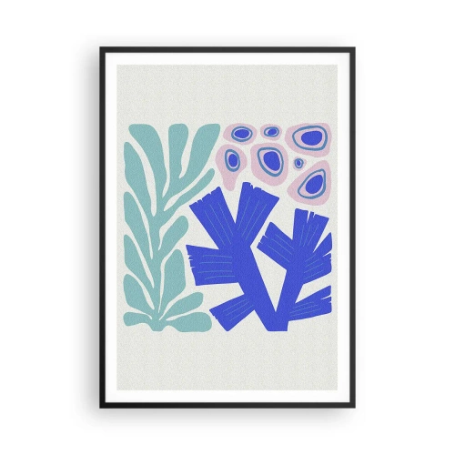 Pôster com moldura preta - Jardim subaquático - 70x100 cm