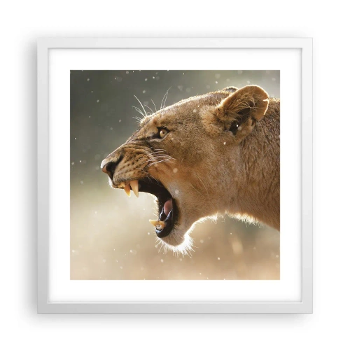 Pôster em moldura branca - Tente não ouvir - 40x40 cm