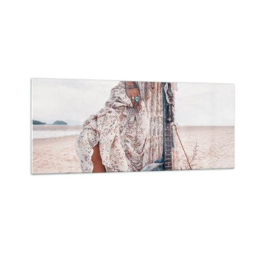 Quadro em vidro - Flores a caminho - 100x40 cm