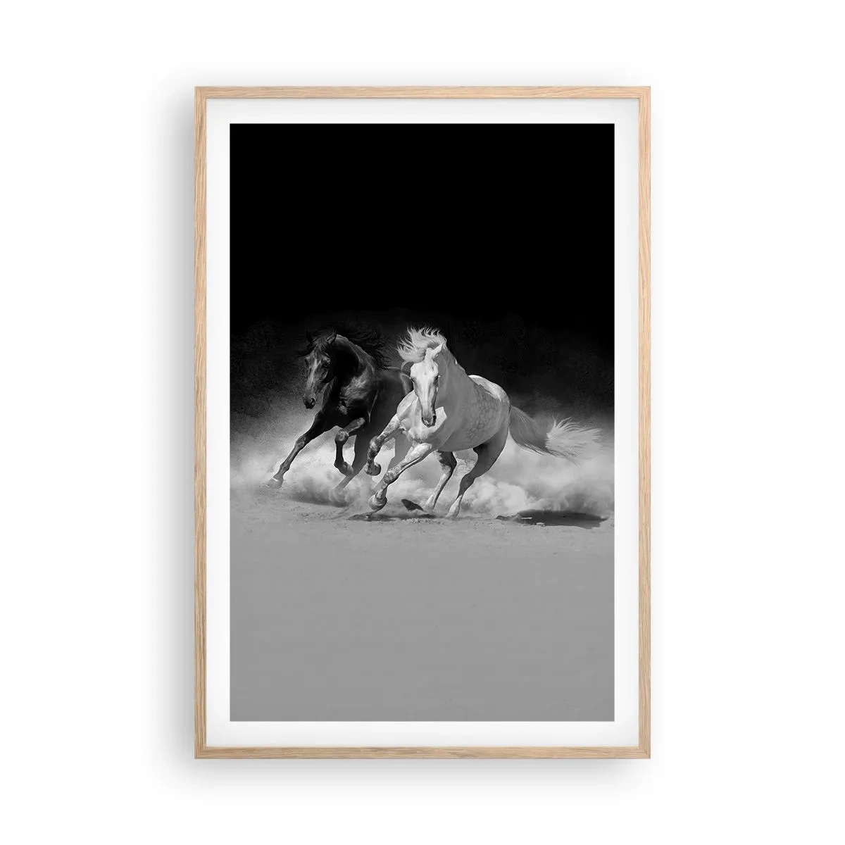 Pôster com moldura de carvalho claro - Galope da liberdade - 61x91 cm