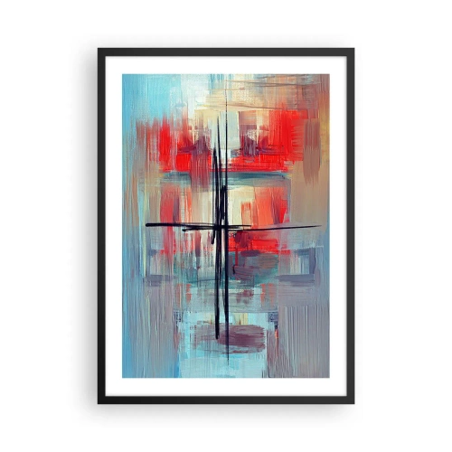 Pôster com moldura preta - Composição abstrata em cores dinâmicas - 50x70cm - Uma paisagem numa dimensão desconhecida - Decoração de parede moderna para a sala de estar e quarto ARTTOR