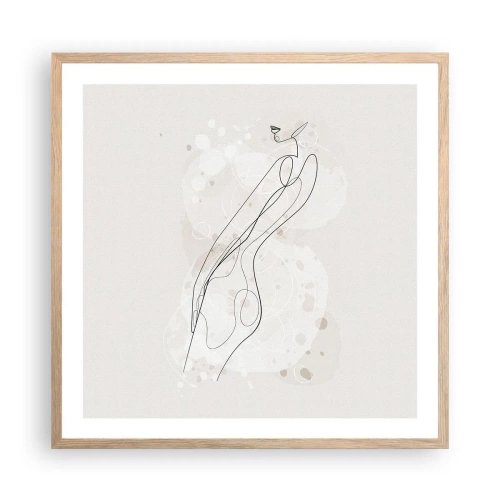 Pôster com moldura de carvalho claro - Errar o olhar - 60x60 cm