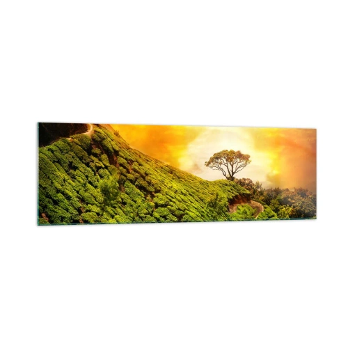 Quadro em vidro - Um caminho sinuoso, uma encosta verde - 160x50 cm