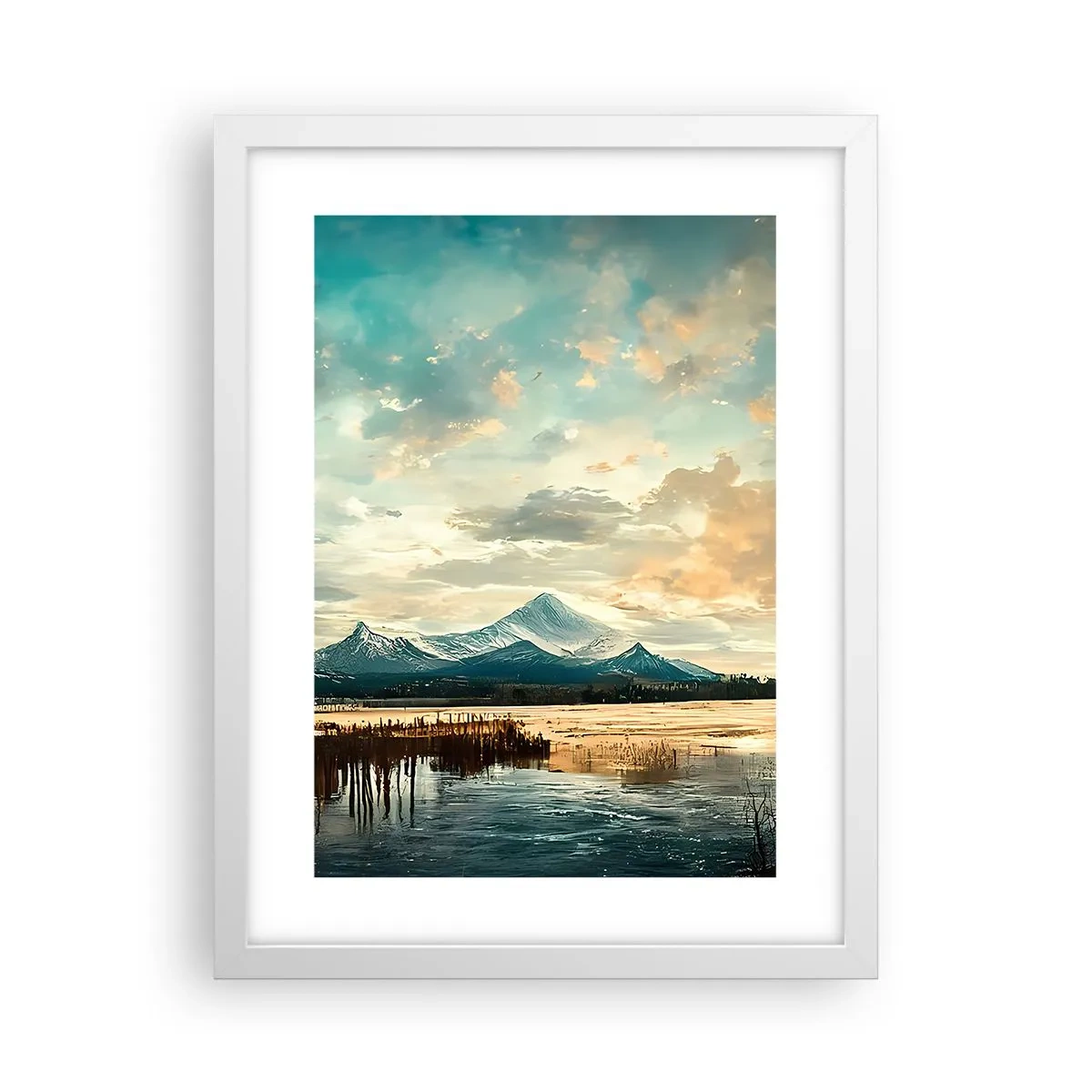 Pôster em moldura branca - Sob a proteção do céu - 30x40 cm