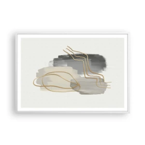 Pôster em moldura branca - Duração e movimento - 100x70 cm