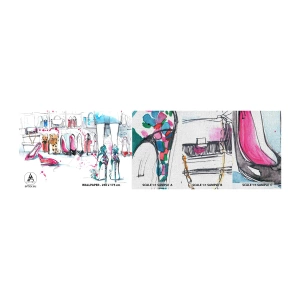Amostra de papel de parede Premium Canvas - Abre-te, sésamo - Guarda-roupa feminino, Moda, Bolsa - 100x30 cm