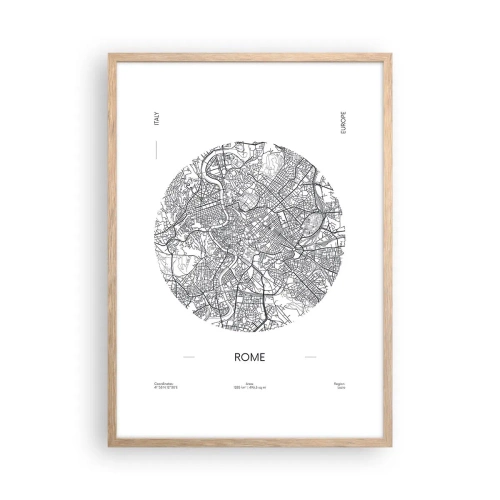 Pôster com moldura de carvalho claro - Anatomia de Roma - 50x70 cm