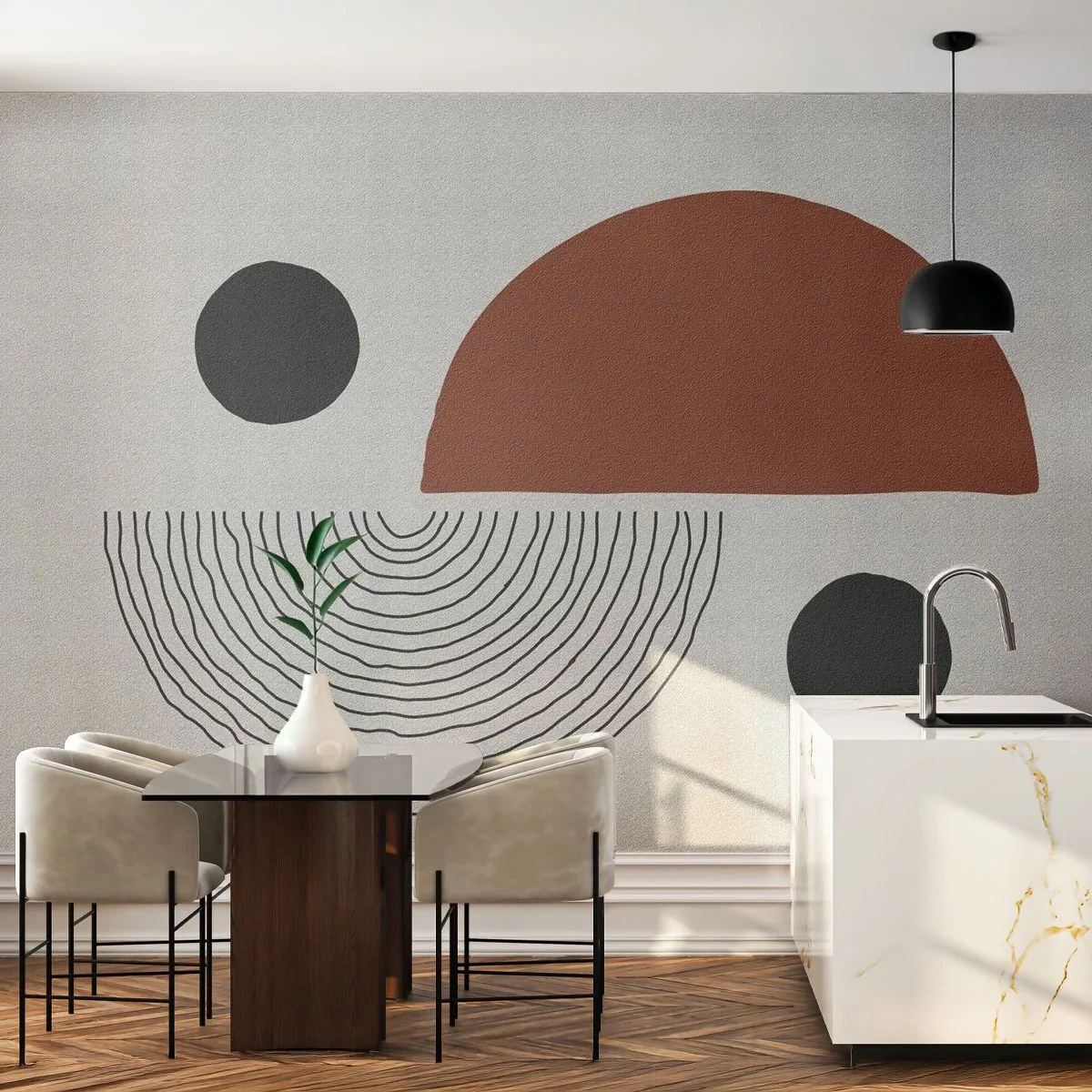 Papel de Parede Autocolante Deluxe Sticker - Perfeição das rodas - Abstração, Pedaço, Arte Moderna - 200x140 cm