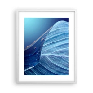Pôster em moldura branca - Gotas escondidas no azul - 40x50 cm