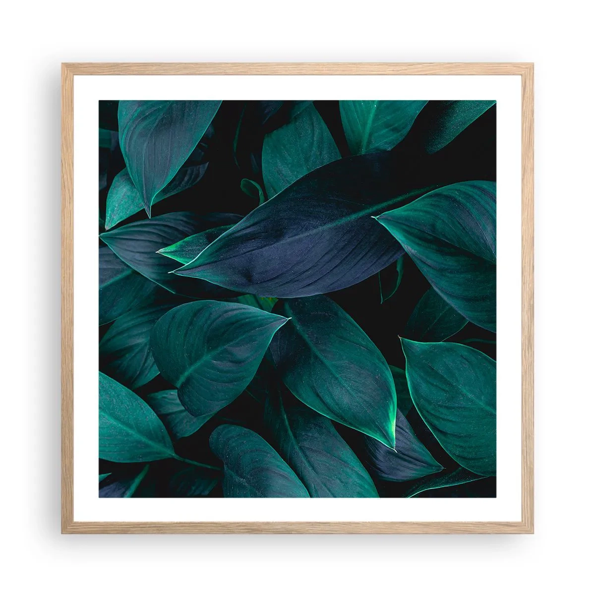 Pôster com moldura de carvalho claro - Verde em si - 60x60 cm