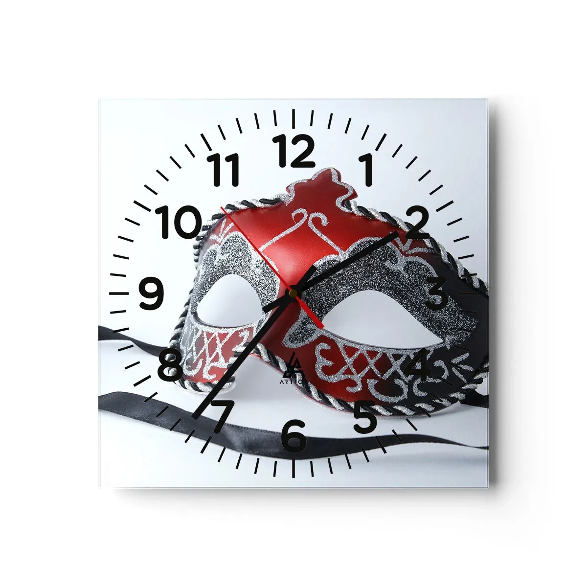 Relógio de parede - Relógio em vidro - Convite para o baile - 30x30 cm