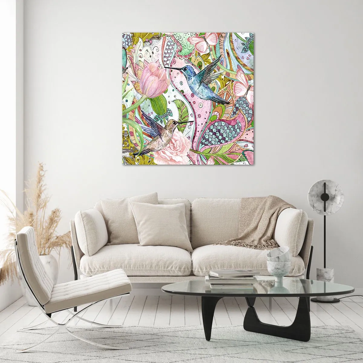 Quadro em vidro - Emaranhados em trepadeiras - 40x40 cm