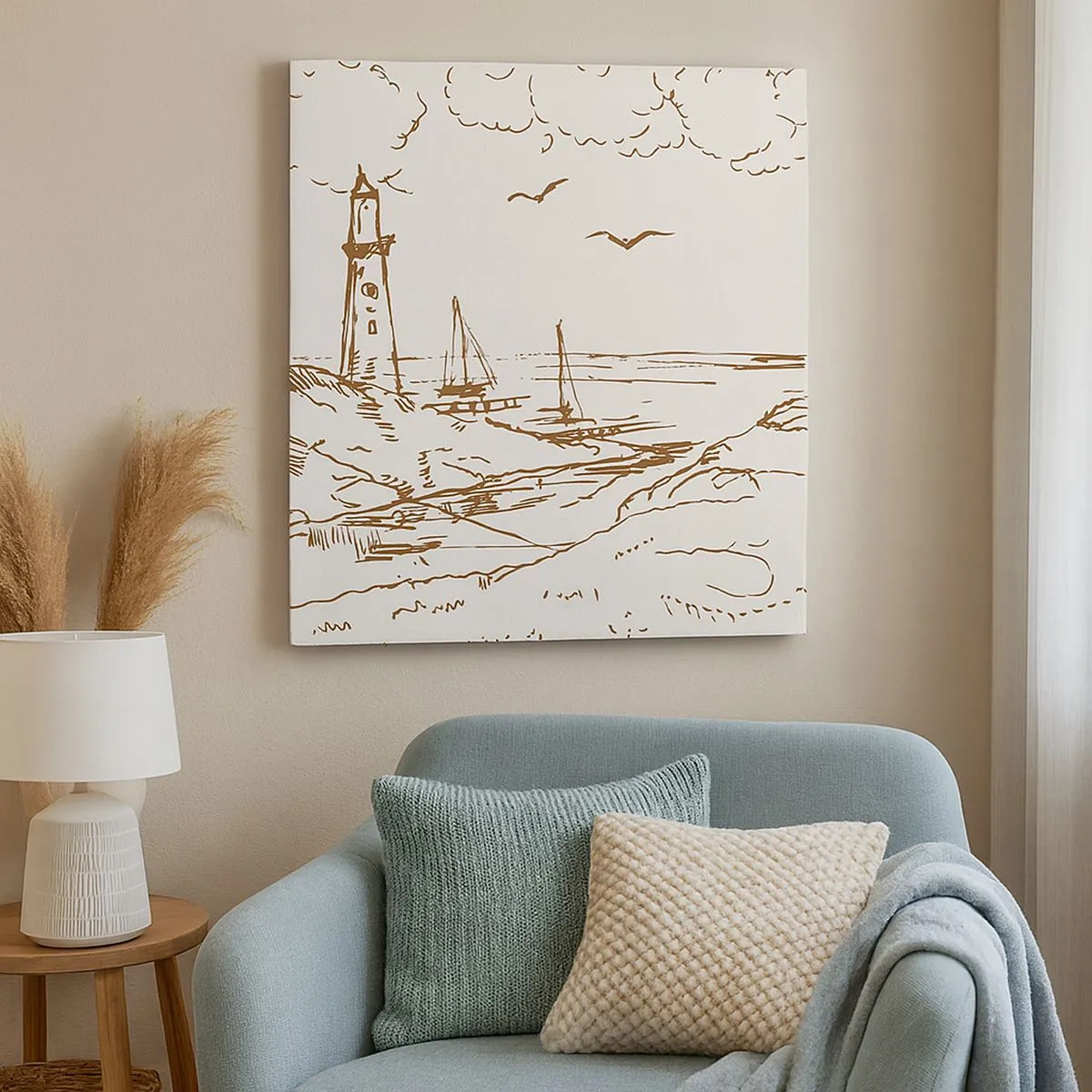 Quadro em tela - Esboço das memórias do verão - 30x30 cm