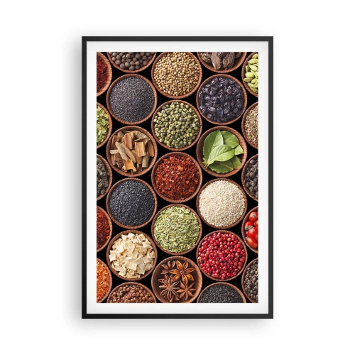 Pôster com moldura preta - Todos os sabores do mundo - 61x91 cm