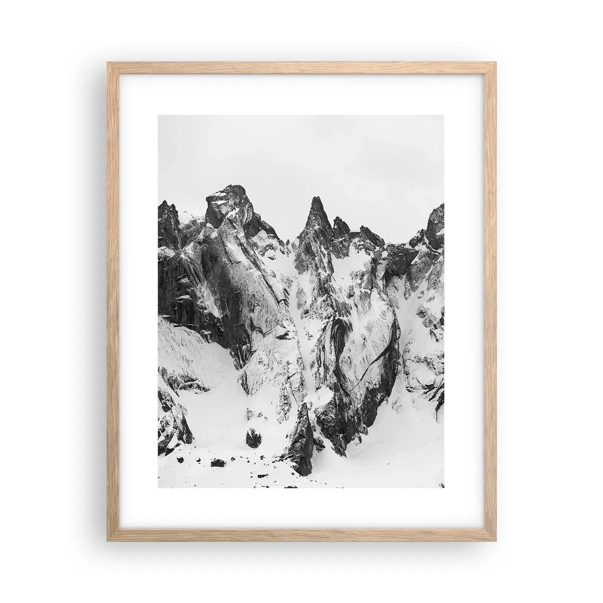 Pôster com moldura de carvalho claro - O assustador cume de granito - 40x50 cm