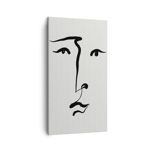 Quadro em tela - Retrato com uma linha - 45x80 cm