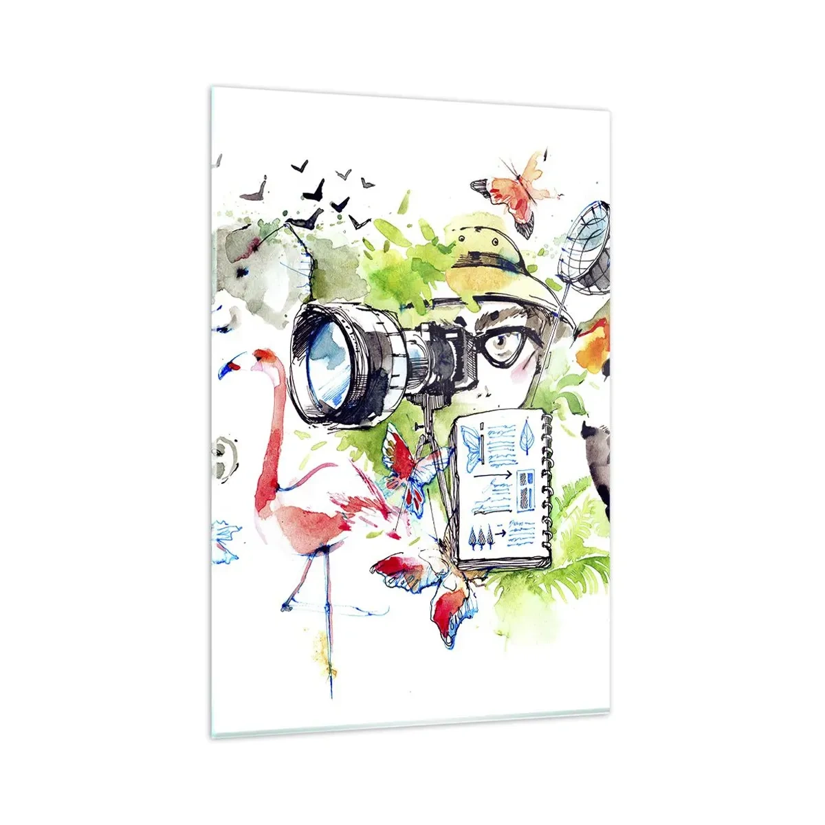 Quadro em vidro - Através da lente do viajante - 80x120 cm