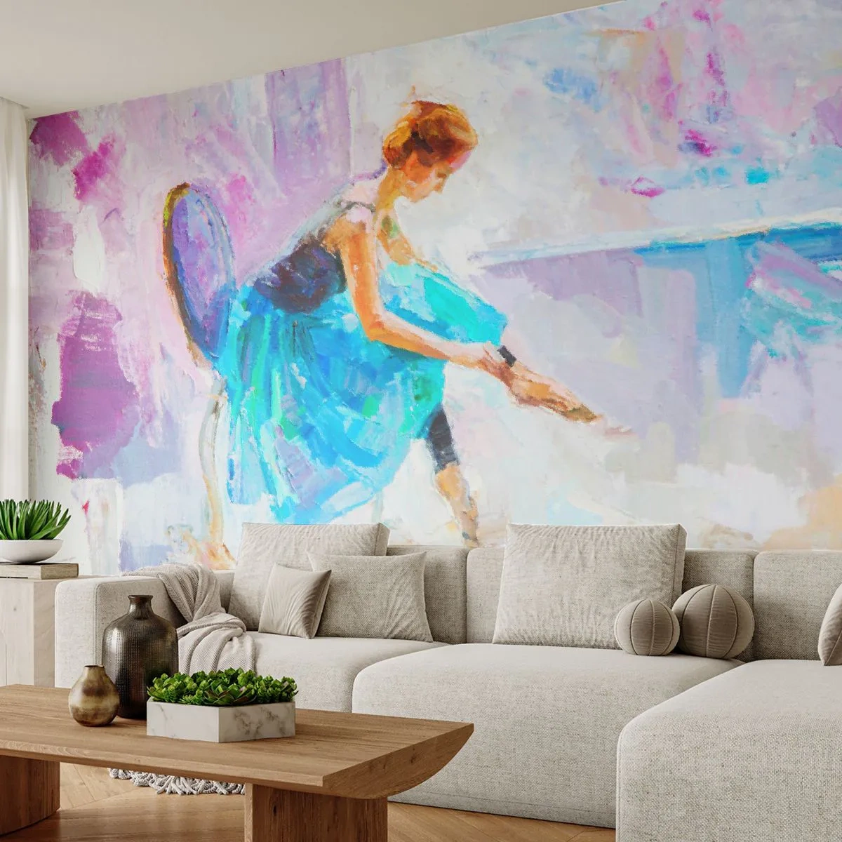 Papel de Parede Premium Canvas - Graça inefável, charme sutil - Bailarina, Dança, Balé - 400x280 cm