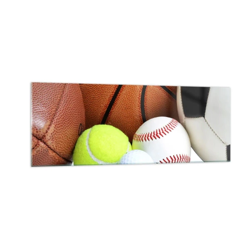 Quadro em vidro - Adoramos uma bola! - 140x50 cm