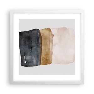 Pôster em moldura branca - Composição das cores da terra - 40x40 cm