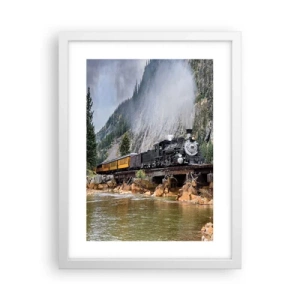 Pôster em moldura branca - Para onde? Onde? - 30x40 cm