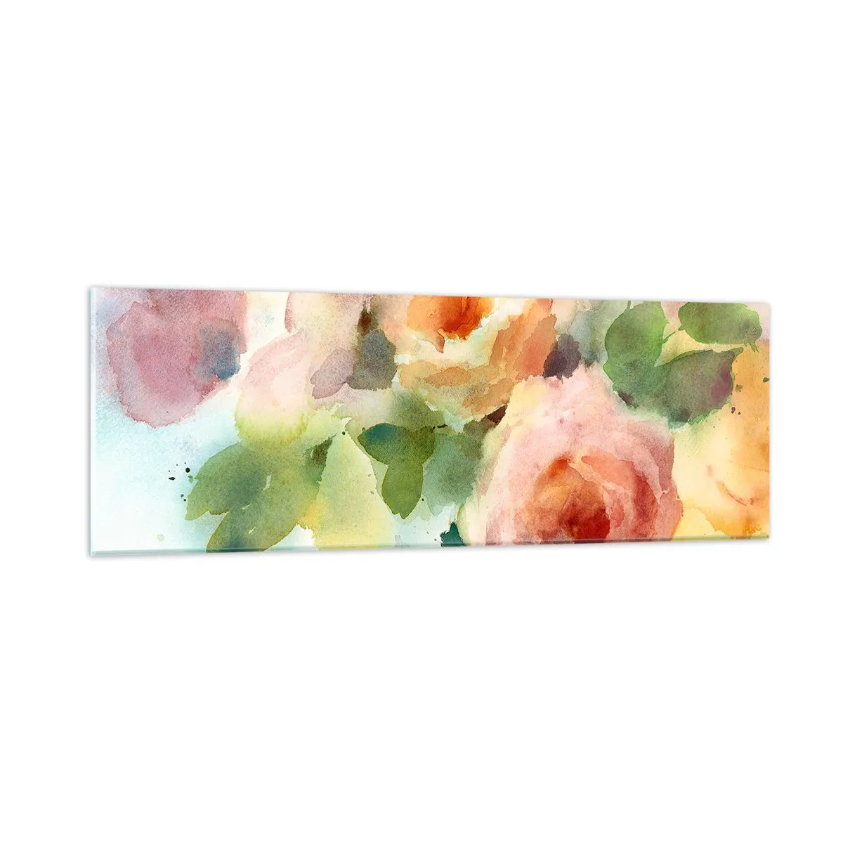 Quadro em vidro - Delicado como uma aquarela - 90x30 cm