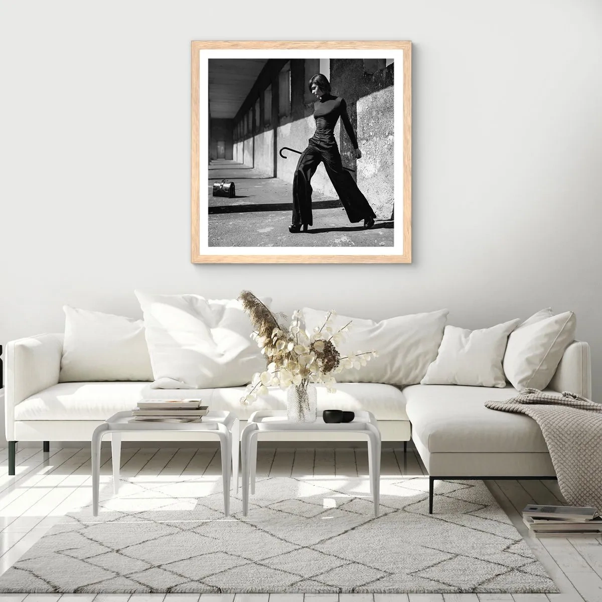 Pôster com moldura de carvalho claro - Elegância urbana - 40x40 cm