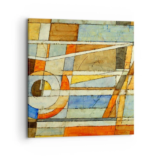 Quadro em tela - Cubismo em construção - 70x70 cm