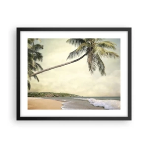Pôster com moldura preta - Sonho tropical - 50x40 cm