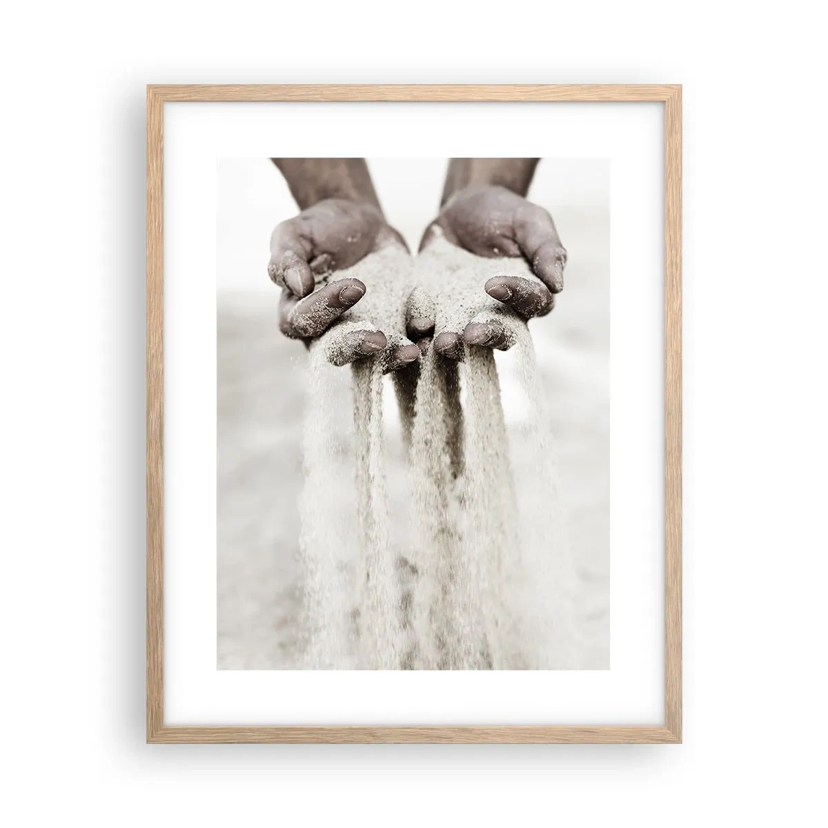Pôster com moldura de carvalho claro - Com estas mãos… - 40x50 cm