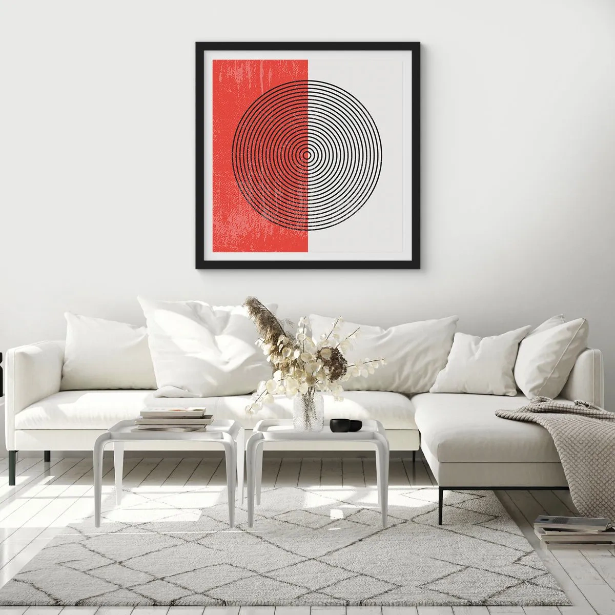 Pôster com moldura preta - Direto ao ponto - 60x60 cm