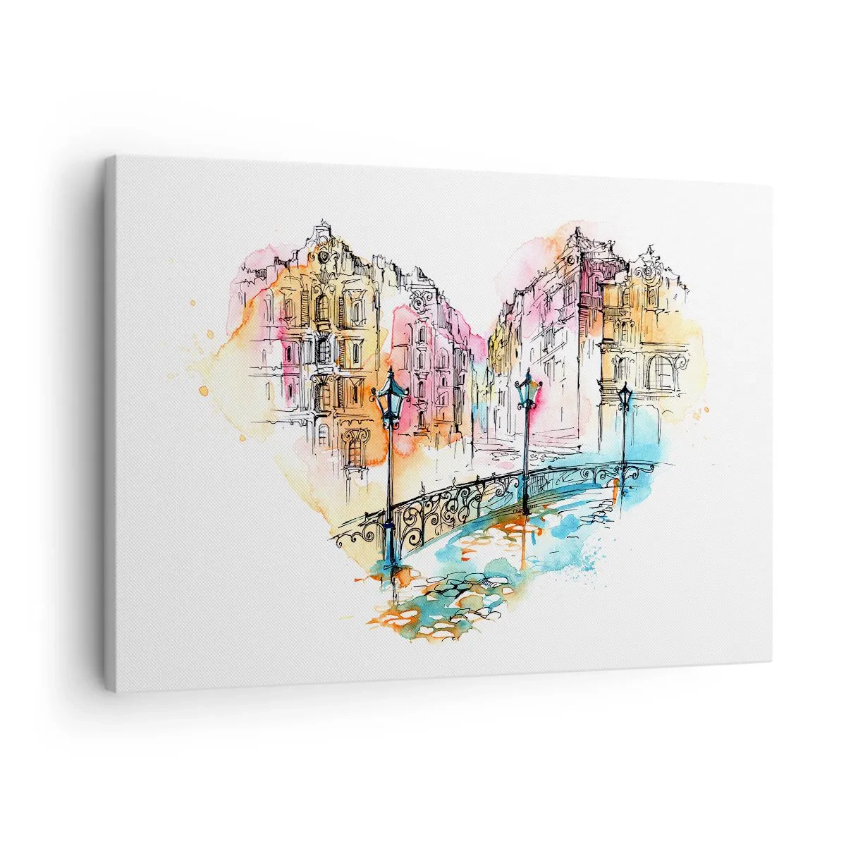 Quadro em tela - O coração da cidade - 70x50 cm