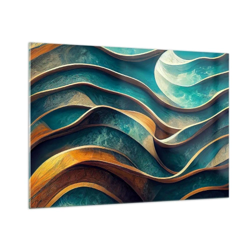Quadro em vidro - Meandros de azul - 100x70 cm