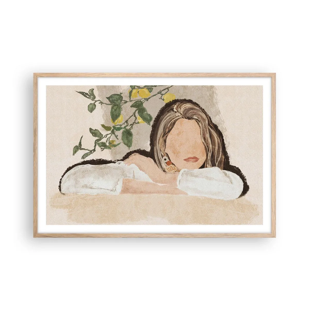 Pôster com moldura de carvalho claro - Beleza do sul - 91x61 cm