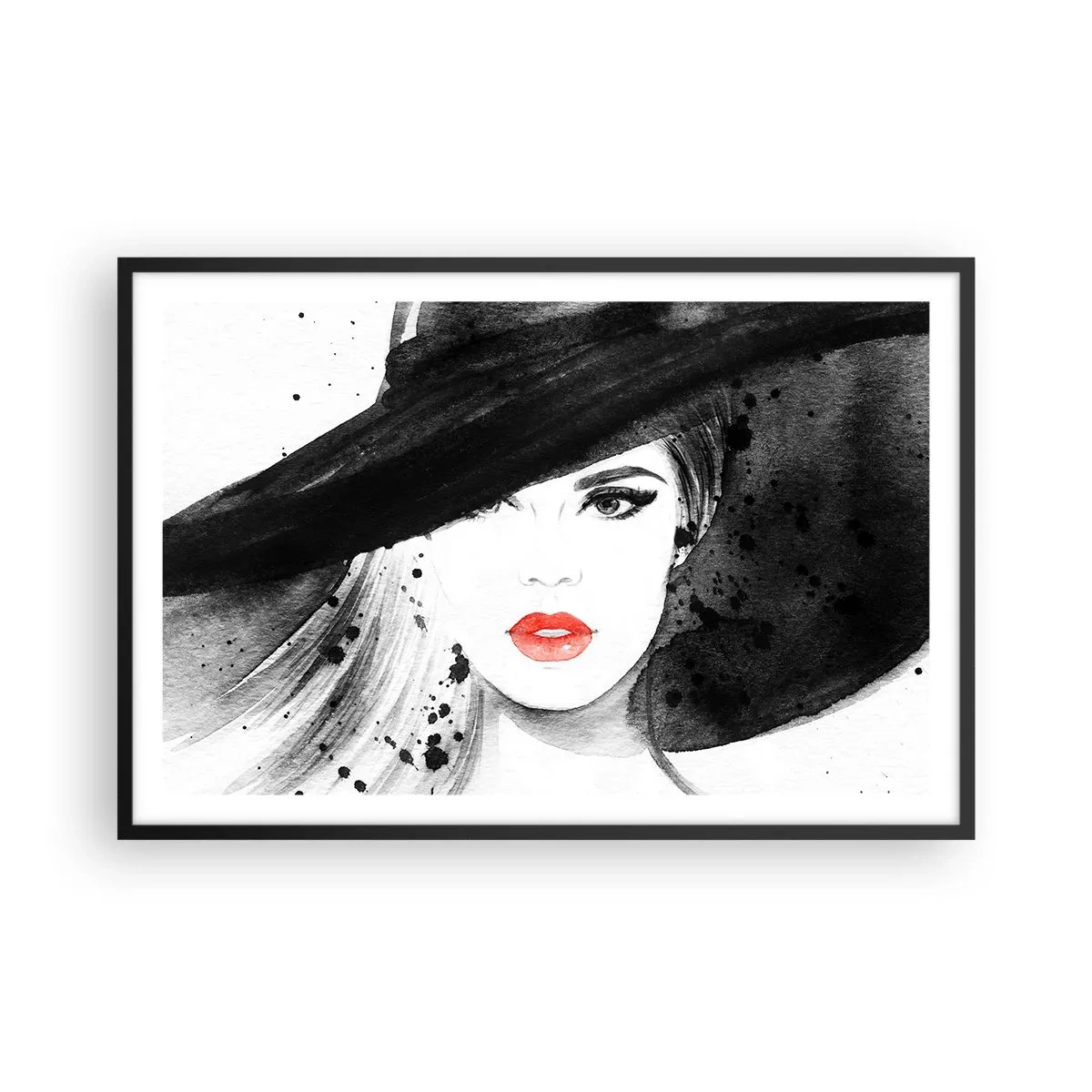 Pôster com moldura preta - Dama de Preto - 91x61 cm