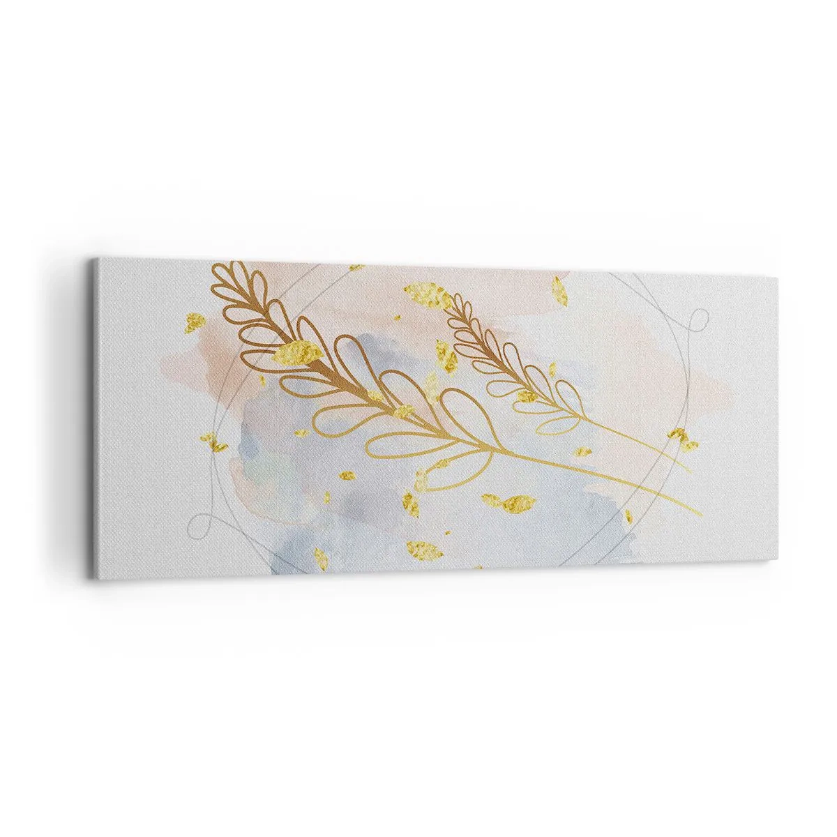 Quadro em tela - Explosão dourada - 100x40 cm