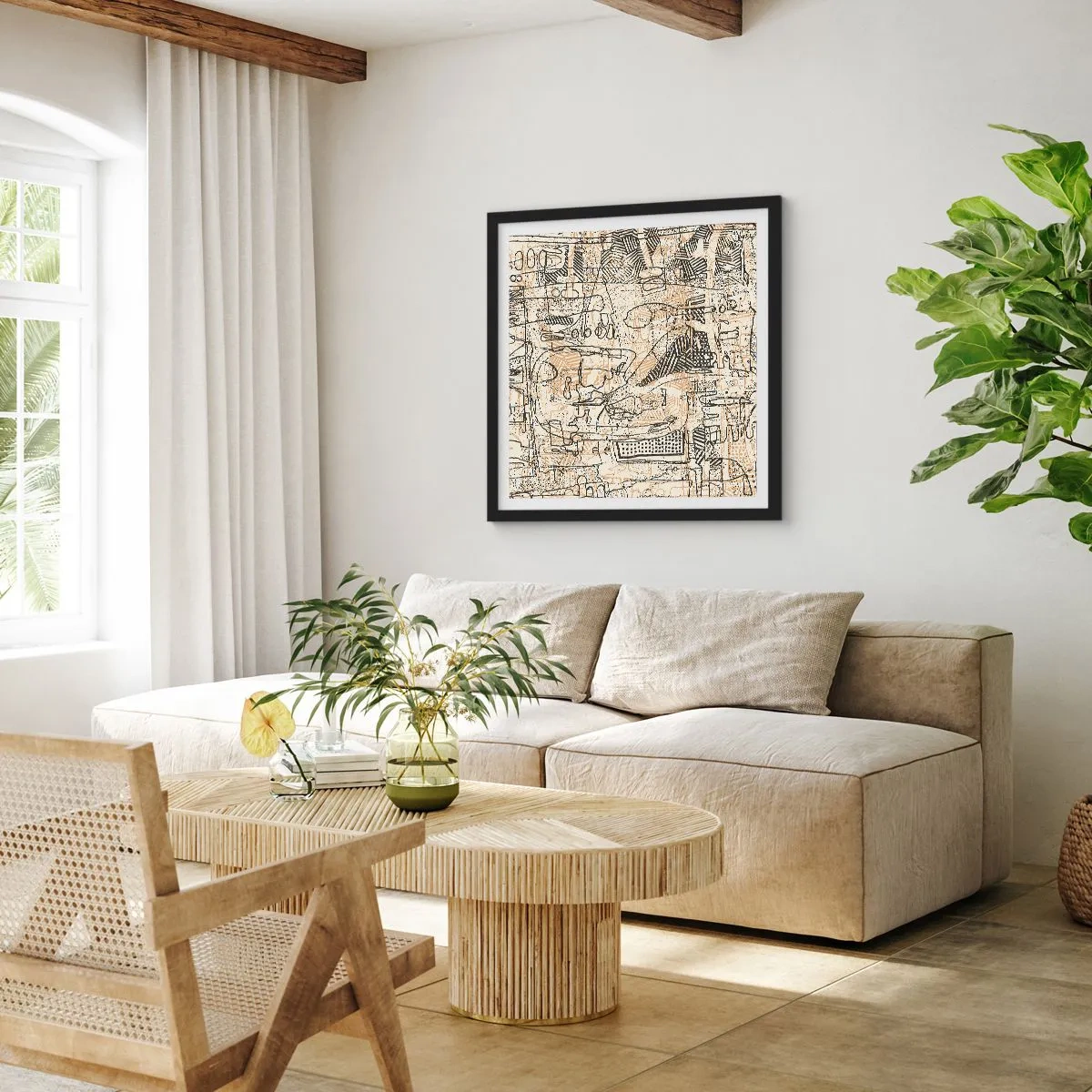 Pôster com moldura preta - À espera de ser decifrado - 60x60 cm