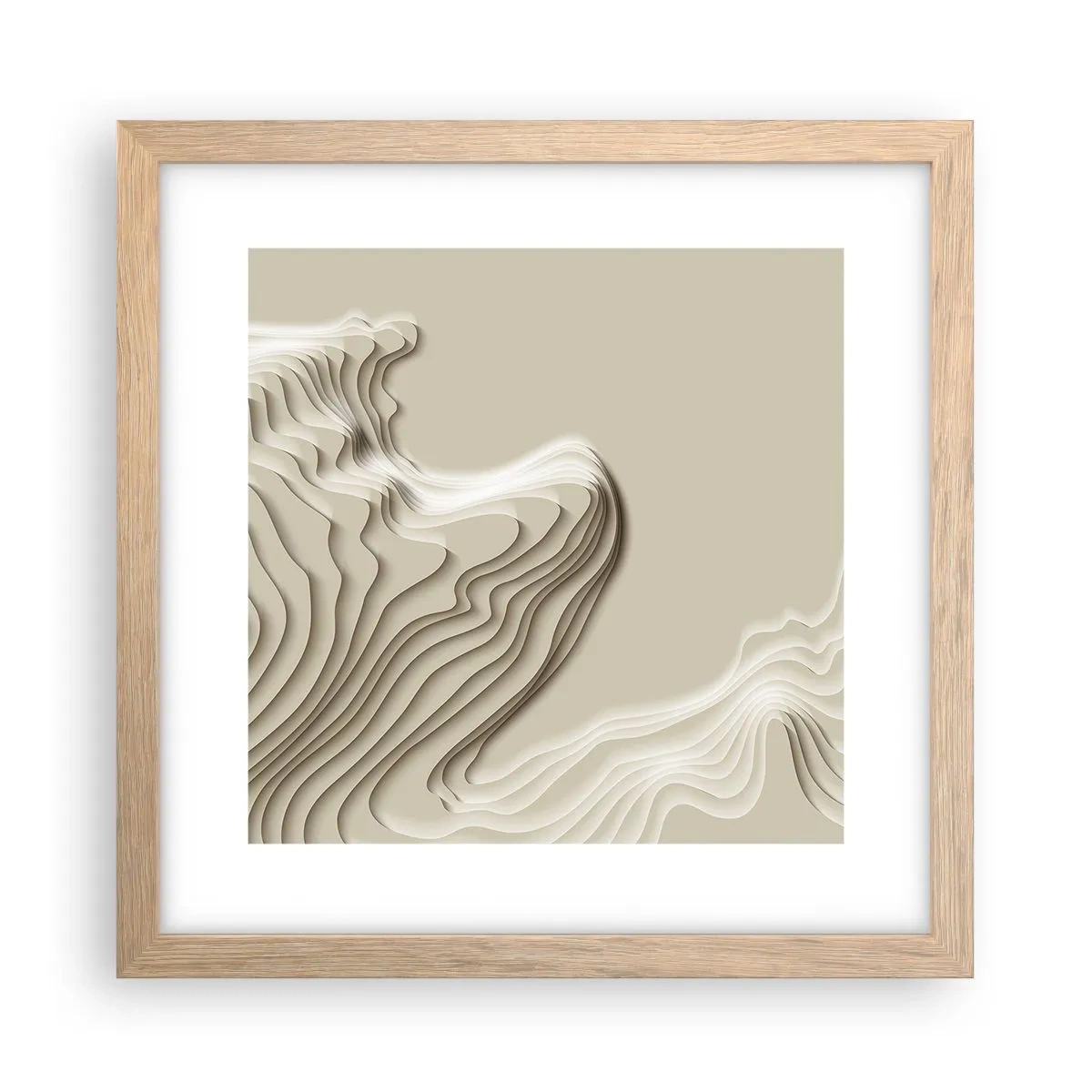 Pôster com moldura de carvalho claro - Topografia da arte - 30x30 cm