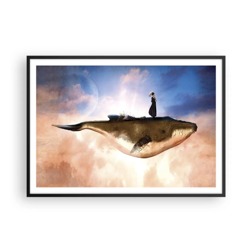 Pôster com moldura preta - Uma viagem surreal - 100x70 cm