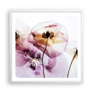 Pôster em moldura branca - A transparência das flores - 60x60 cm