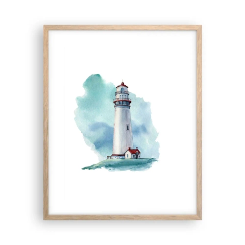 Pôster com moldura de carvalho claro - A gentil irmã do azul - 40x50 cm