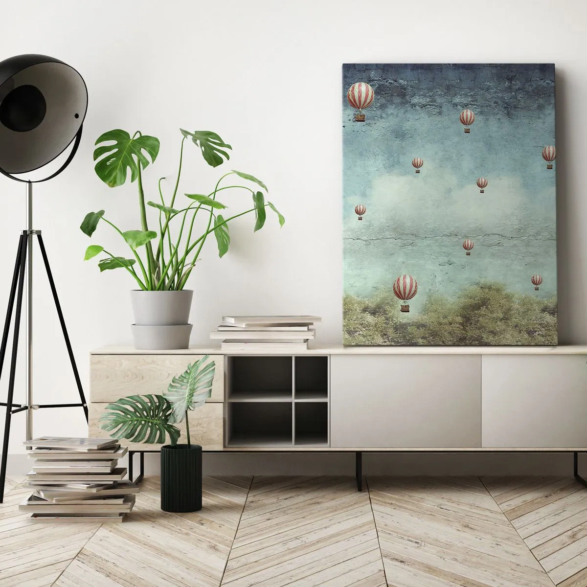 Quadro em tela - Livres da azáfama da vida - 55x100 cm