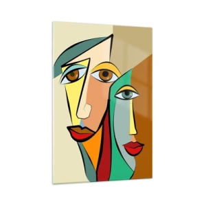 Quadro em vidro - Casal cubista - 70x100 cm