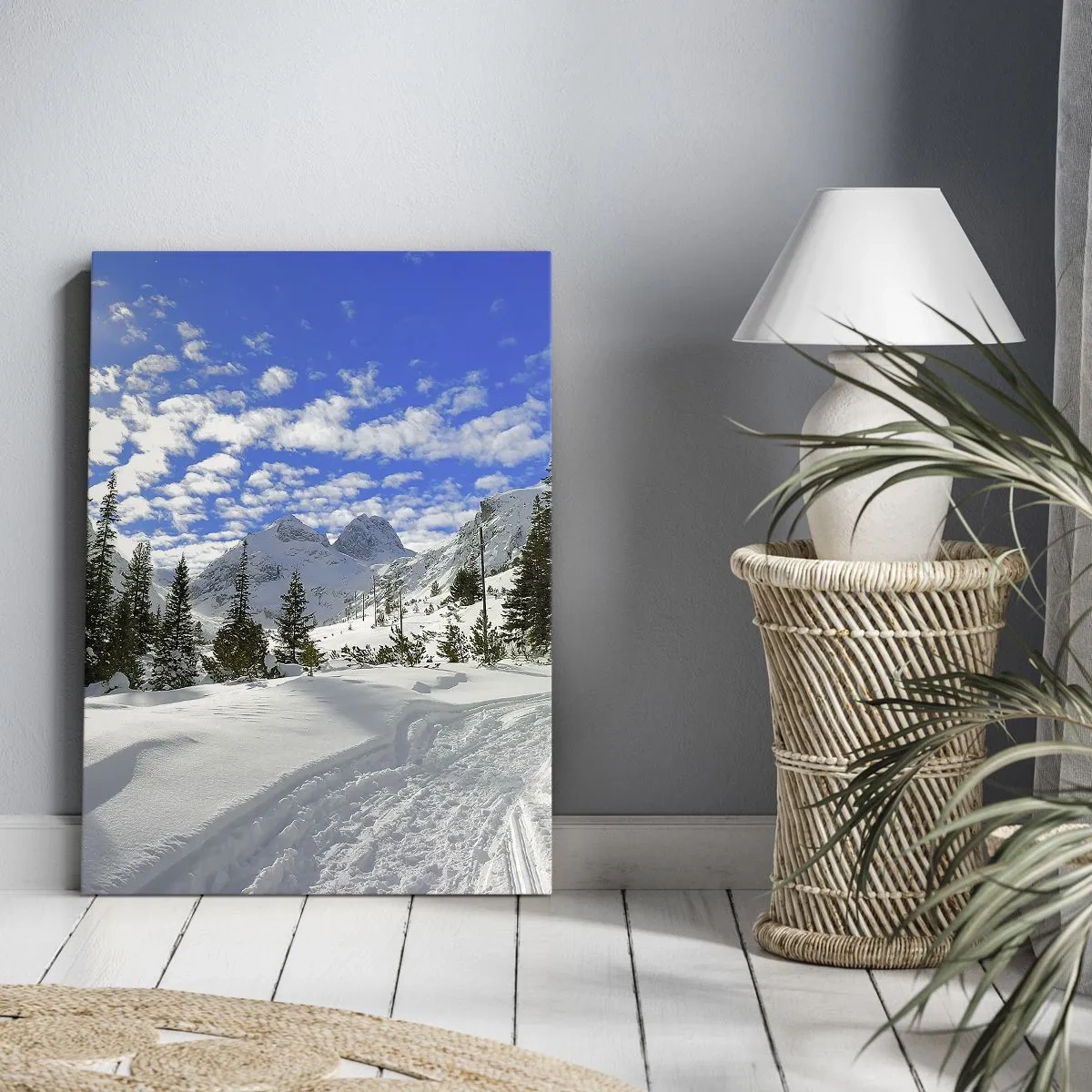Quadro em tela - Na neve e ao sol - 55x100 cm