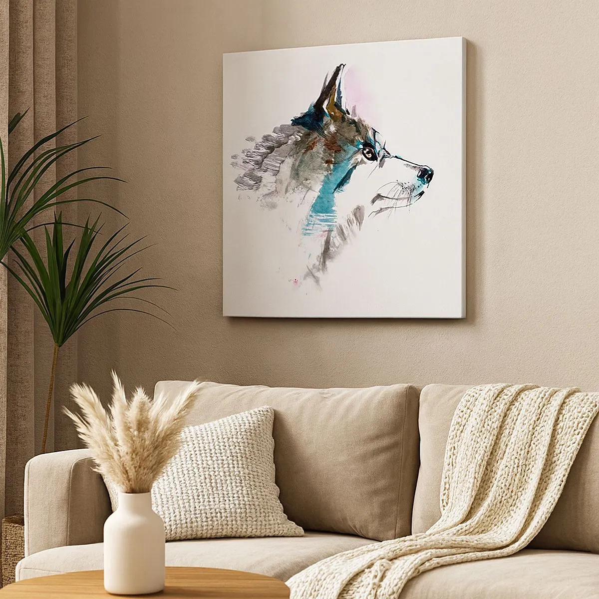 Quadro em tela - O tempo não come o lobo - 30x30 cm