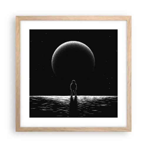 Pôster com moldura de carvalho claro - Cara a cara - 40x40 cm