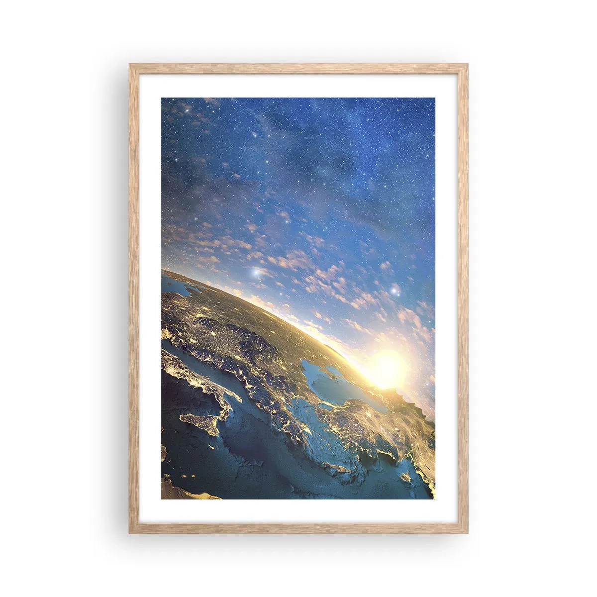 Pôster com moldura de carvalho claro - Vamos olhar para nós mesmos à distância - 50x70 cm