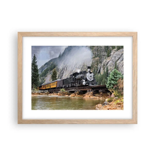 Pôster com moldura de carvalho claro - Para onde? Onde? - 40x30 cm