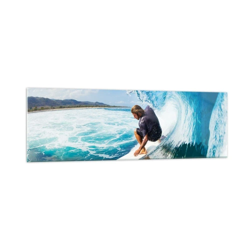 Quadro em vidro - Dançando com as ondas - 160x50 cm